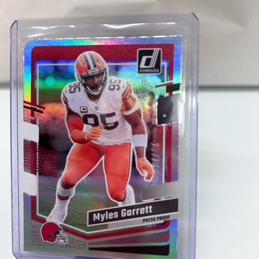 Donruss Myles Garrett Press Proof Card Dye cut Prizim Numbered 73/76